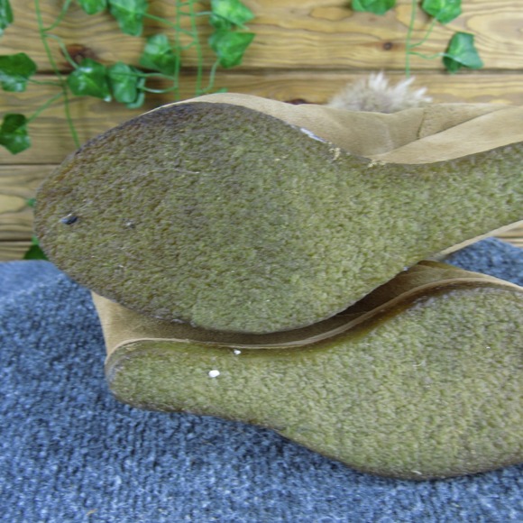 Splendid Women 7 Tan Suede Faux Fur Wedge Boots Lace Up Cozy Winter‎ Fashion - Picture 7 of 8